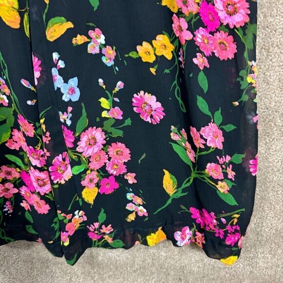 Lulus Blooming Love Jumpsuit Womens Size XS Black Floral Print‎ Ruffled Wide Leg - Picture 6 of 12